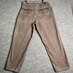 Vintage Y2K Makaveli Denim Jeans Men 36 Baggy Brown Copper Wash Hip Hop 2pac
